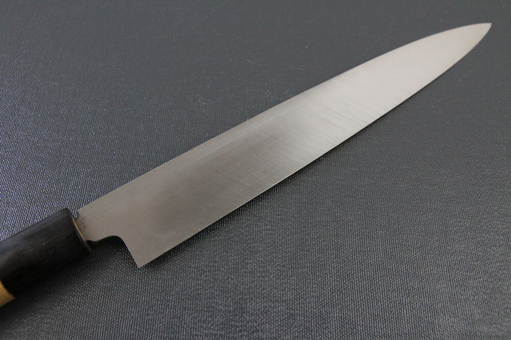 1st_yanagiba_left_240_IMG_6483 Japanese professional chef knife, left-handed Yanagiba Sushi knife, 1st grade 240mm, details of blade backside