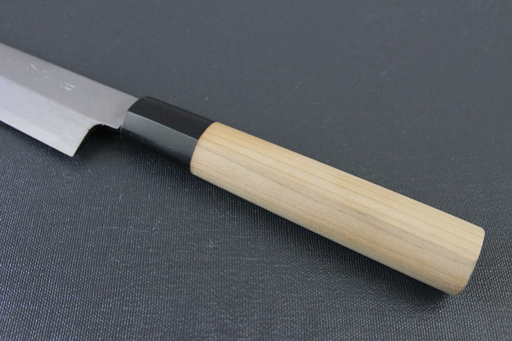 1st_yanagiba_left_240_IMG_6484 Japanese professional chef knife, left-handed Yanagiba Sushi knife, 1st grade 240mm, handle details