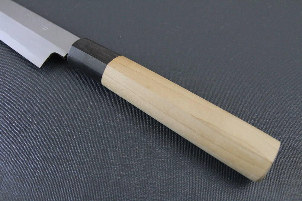 1st_yanagiba_left_270_IMG_6494 Japanese professional chef knife, left-handed Yanagiba Sushi knife, 1st grade 270mm, handle details
