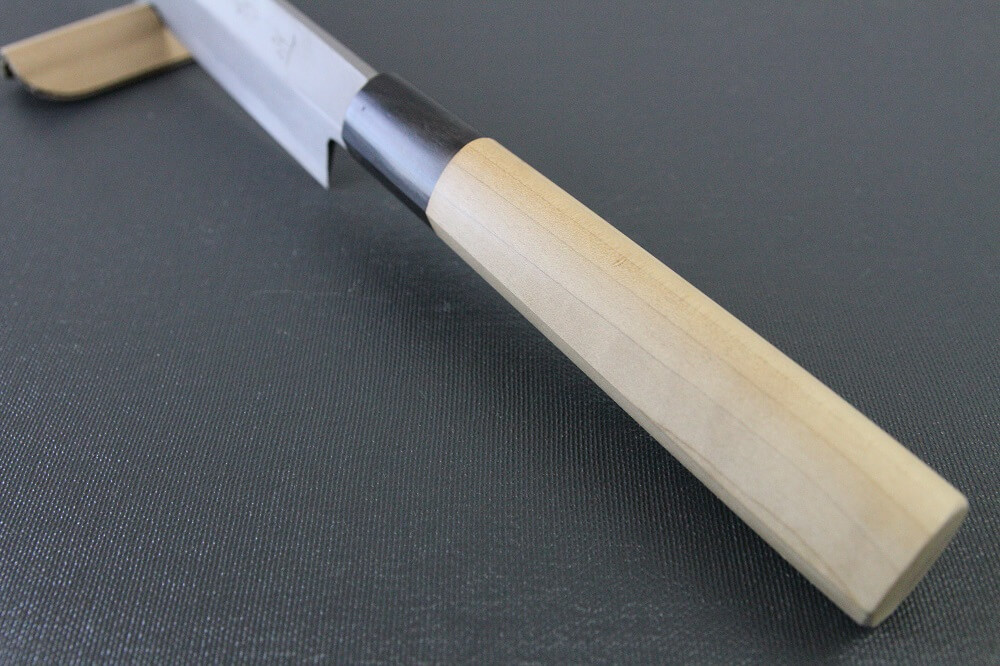 1st_yanagiba_left_270_IMG_6495 Japanese professional chef knife, left-handed Yanagiba Sushi knife, 1st grade 270mm, handle top view