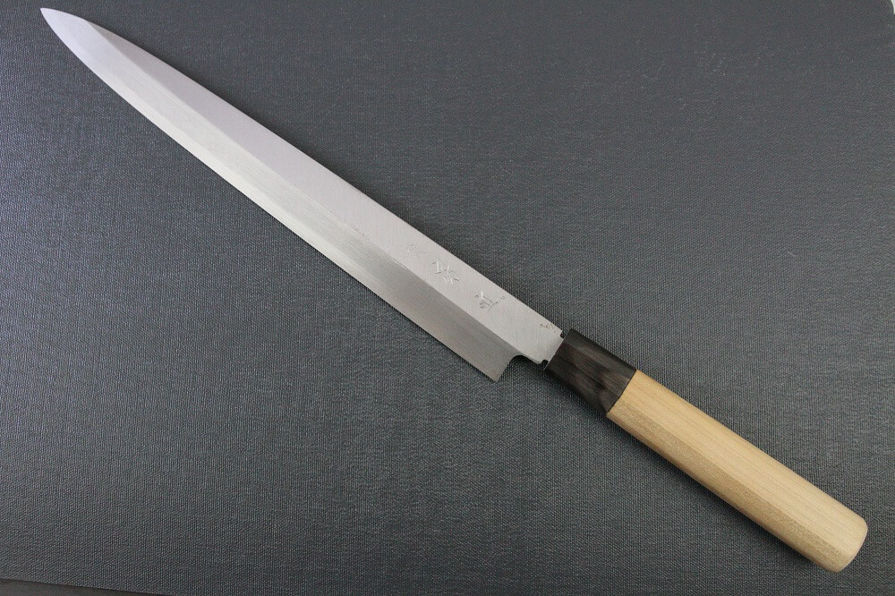 1st_yanagiba_left_300_IMG_6498 Japanese professional chef knife, left-handed Yanagiba Sushi knife, 1st grade 300mm, entire view front side