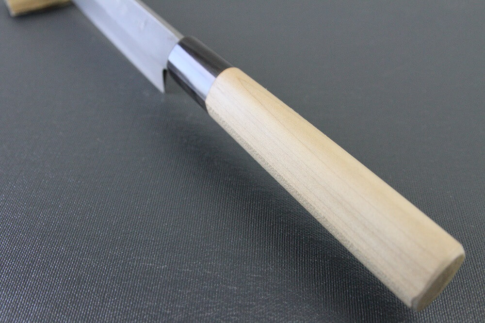 1st_yanagiba_left_300_IMG_6505 Japanese professional chef knife, left-handed Yanagiba Sushi knife, 1st grade 300mm, handle top view