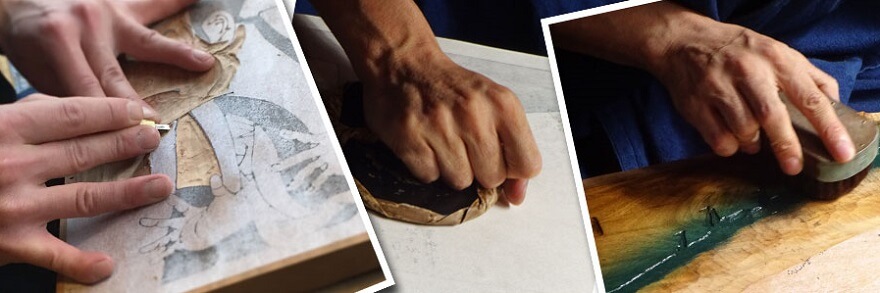 Ukiyo-e, Japanese art of Edo woodprint, making process and steps by artisans