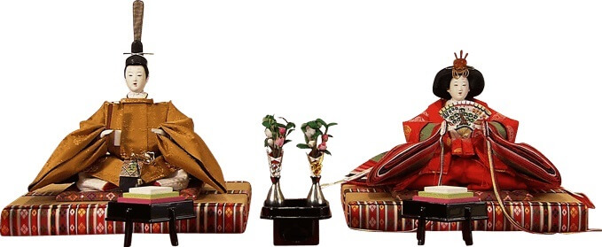 Hina dolls made in Suruga, a traditional Japanese craft, simple pair Hina dolls: emperor and empress