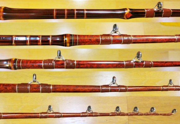 Edo bamboo fishing rod, a traditional craft of Japanese rod, details of string guide