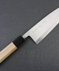 Japanese professional chef knife, Deba fillet knife, steel 180mm, entire view