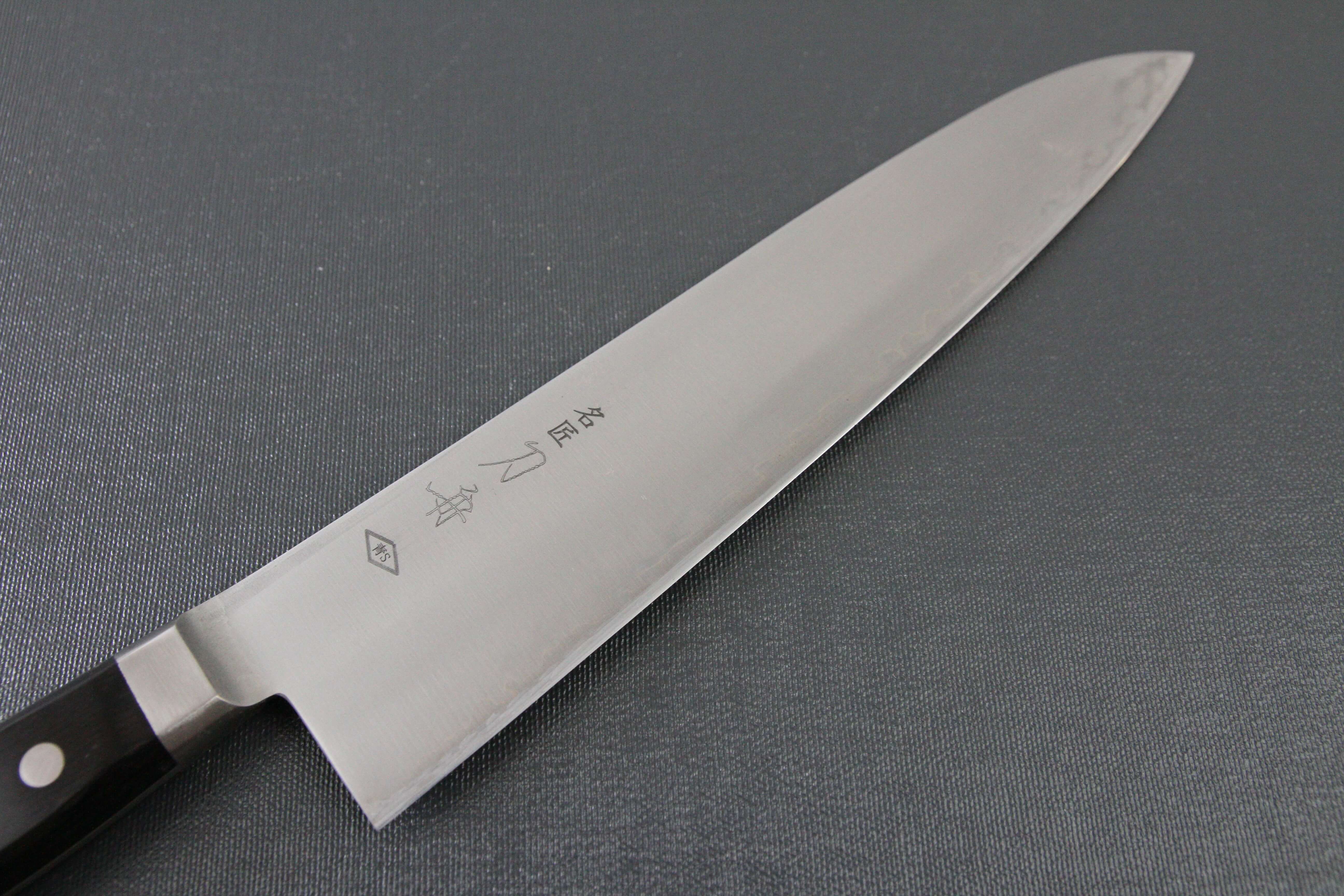 sblusteel_gyuto240_02 Japanese Chef Knife, Toshu super blue steel Aogami Super, Gyuto chef knife 240mm, details of blade front side
