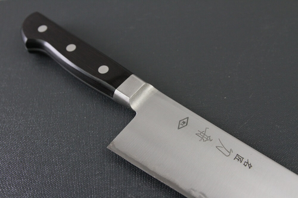 sblusteel_gyuto240_07 Japanese Chef Knife, Toshu super blue steel Aogami Super, Gyuto chef knife 240mm, diagonal front view
