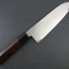 Toshu Santoku multi-purpose Japanese chef's knife, mahogany handle, entire view