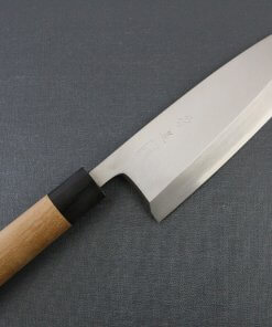 Japanese professional chef knife, Deba fillet knife, stainless steel 210mm, entire front view