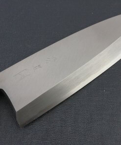 Japanese professional chef knife, Deba fillet knife, stainless steel 210mm, details of blade front side