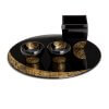 Sake-ware, Wajima Lacquerware, Sake Bottle/Cups/Tray Set, entire view from upside