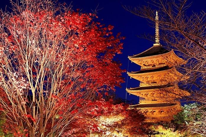 Japanese traditional color pallet for art, colors in a traditional town