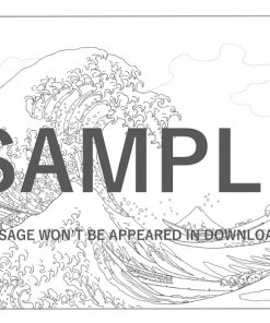 Ukiyo-e coloring sheet, Hokusai 01, sample