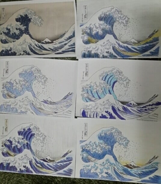color layering process of Ukiyo-e woodblock print