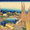 series of oil painting, innovative composition by Katsushika Hokusai