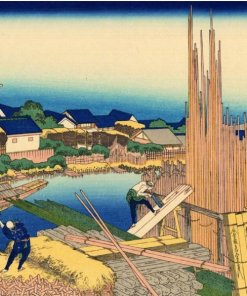 series of oil painting, innovative composition by Katsushika Hokusai